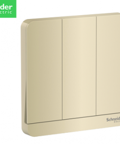 Bộ công tắc ba 1 chiều AvatarOn, có đèn Led màu vàng ánh kim E8333L1LED_WG_G19