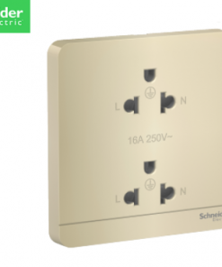 Bộ ổ cắm đôi 3 chấu màu vàng ánh kim 16A Shneider AvatarOn E83426UES2_WG_G19