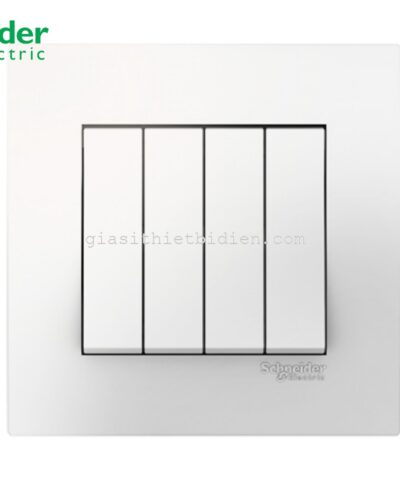 Bộ công tắc bốn 1 chiều 16A Shneider màu trắng - KB34_1_WE_G19