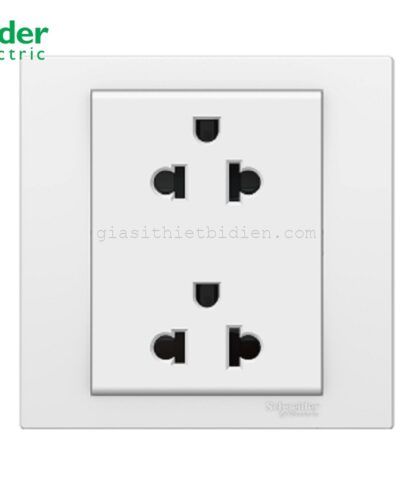 Bộ ổ cắm đôi 3 chấu 16A Shneider màu trắng - KB426UES2_WE_G19