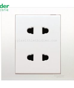 Bộ ổ cắm đôi 2 chấu 10A Shneider màu trắng - KB426US2_WE_G19