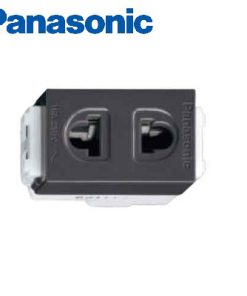 Ổ CẮM ĐƠN 2 CHẤU CÓ MÀNG CHE MÀU ĐEN WEV1081H PANASONIC