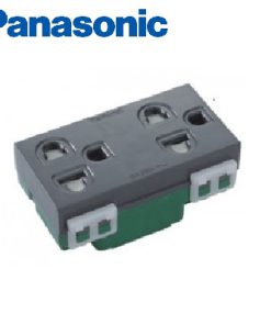 Ổ CẮM ĐÔI 3 CHẤU CÓ MÀNG CHE MÀU ĐEN WEV1582H PANASONIC