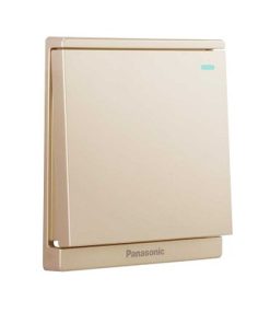 BỘ 1 CÔNG TẮC 1 CHIỀU, MÀU VÀNG ÁNH KIM CÓ CHỈ BÁO DẠ QUANG MODERVA WMF511MYZ-1VN