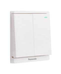 BỘ 2 CÔNG TẮC 1 CHIỀU, MÀU TRẮNG CÓ CHỈ BÁO DẠ QUANG MODERVA WMF513-1VN