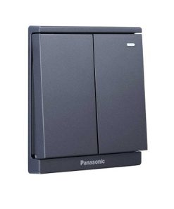 Bộ 2 công tắc 1 chiều Moderva màu xám có đèn báo