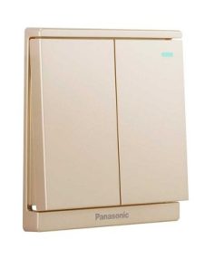 Bộ 2 công tắc 1 chiều Moderva màu vàng có đèn báo