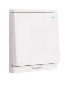 BỘ 3 CÔNG TẮC 1 CHIỀU, MÀU TRẮNG CÓ CHỈ BÁO DẠ QUANG MODERVA WMF515-1VN