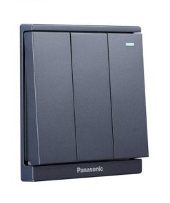 Bộ 3 công tắc 1 chiều Moderva màu xám có đèn báo